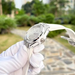 Đồng Hồ Hublot Big Bang One Click Màu Trắng Chế Tác Đính Full Kim Cương Moissanite 39mm (2)