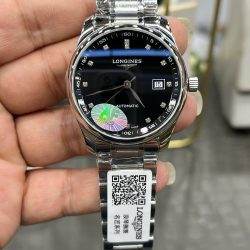Đồng Hồ Longines Replica 11 Master Collection Mặt Đen Dây Kim Loại 38 (2)