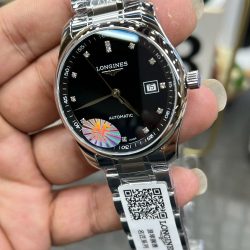 Đồng Hồ Longines Replica 11 Master Collection Mặt Đen Dây Kim Loại 38 (2)