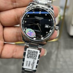 Đồng Hồ Longines Replica 11 Master Collection Mặt Đen Dây Kim Loại 38 (2)
