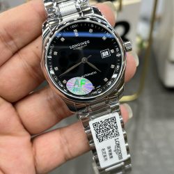 Đồng Hồ Longines Replica 11 Master Collection Mặt Đen Dây Kim Loại 38 (2)