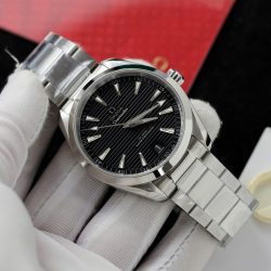 Đồng Hồ Omega Seamaster Aqua Terra 150M Replica 11 Mặt Đen Kẻ Sọc Ngang Nhà Máy VS 41mm (2)