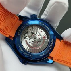 Đồng Hồ Omega Seamaster Planet Ocean Replica 11 Màu Xanh Blue Dây Cao Su Nhà Máy VS 45 (2)