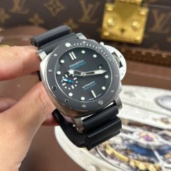 Đồng Hồ Panerai Submersible PAM683 Replica 11 Nam Viền Gốm Dây Cao Su Nhà Máy VS 42mm (2)