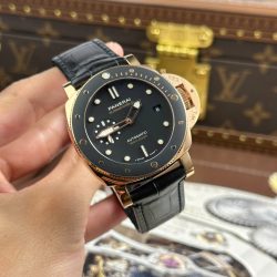 Đồng Hồ Panerai Submersible PAM974 Replica 11 Mặt Đen Vỏ Mạ Vàng Hồng Xưởng VS 42mm (2)