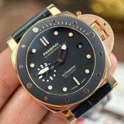 Đồng Hồ Panerai Submersible PAM974 Replica 11 Mặt Đen Vỏ Mạ Vàng Hồng Xưởng VS 42mm (2)