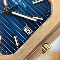 Đồng Hồ Patek Philippe Cubitus 5821 Demi Vàng Hồng Mặt Xanh Dương Tinh Chỉnh Nhà Máy 45mm (2)