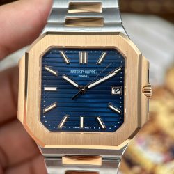 Đồng Hồ Patek Philippe Cubitus 5821 Demi Vàng Hồng Mặt Xanh Dương Tinh Chỉnh Nhà Máy 45mm (2)