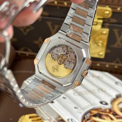 Đồng Hồ Patek Philippe Cubitus 5821 Demi Vàng Hồng Mặt Xanh Dương Tinh Chỉnh Nhà Máy 45mm (2)