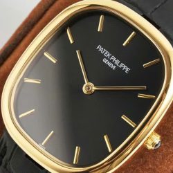 Đồng Hồ Patek Philippe Ellipse 5738R Replica 11 Mặt Đen Dây Da 34x39mm (2)