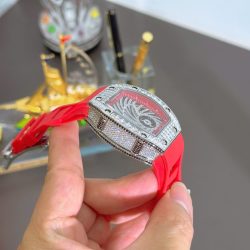 Đồng Hồ Richard Mille RM51-02 Màu Đỏ Replica 11 Máy Cơ Đính Đá Baguette 40mm (1)