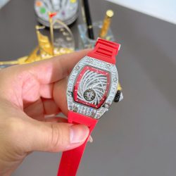 Đồng Hồ Richard Mille RM51-02 Màu Đỏ Replica 11 Máy Cơ Đính Đá Baguette 40mm (1)