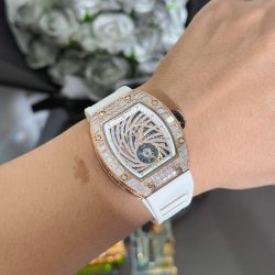 Đồng Hồ Richard Mille RM51-02 Màu Trắng Replica 11 Mạ Vàng Hồng Máy Cơ Tự Động 40mm (1)