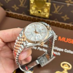 Đồng Hồ Rolex DateJust 126231 Chế Tác Mặt Trắng Họa Tiết Nếp Gấp Nhà Máy VS 36mm (2)