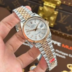 Đồng Hồ Rolex DateJust 126231 Chế Tác Mặt Trắng Họa Tiết Nếp Gấp Nhà Máy VS 36mm (2)