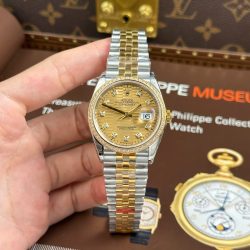 Đồng Hồ Rolex DateJust 126231 Replica 11 Mặt Số Xếp Gạch Viền Đính Đá Xưởng VS 36mm (2)