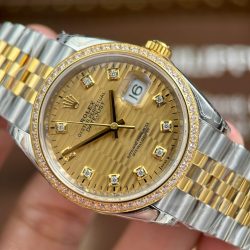 Đồng Hồ Rolex DateJust 126231 Replica 11 Mặt Số Xếp Gạch Viền Đính Đá Xưởng VS 36mm (2)