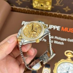 Đồng Hồ Rolex DateJust 126231 Replica 11 Mặt Số Xếp Gạch Viền Đính Đá Xưởng VS 36mm (2)