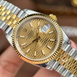 Đồng Hồ Rolex DateJust 126231 Replica 11 Màu Demi Vàng Mặt Xếp Gạch Cọc Số Dạ Quang Xưởng VS 36mm (2)