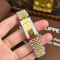 Đồng Hồ Rolex DateJust 126231 Replica 11 Màu Demi Vàng Mặt Xếp Gạch Cọc Số Dạ Quang Xưởng VS 36mm (2)
