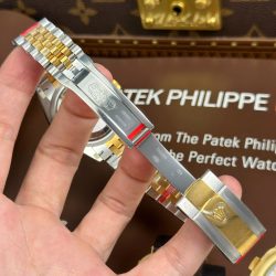 Đồng Hồ Rolex DateJust 126231 Replica 11 Màu Demi Vàng Mặt Xếp Gạch Cọc Số Dạ Quang Xưởng VS 36mm (2)
