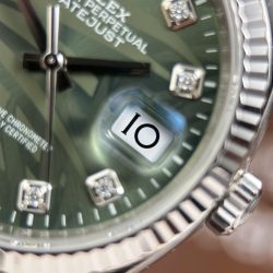 Đồng Hồ Rolex DateJust 126234 Replica Cao Cấp Mặt Xanh Họa Tiết Lá Cây Cọc Số Đá Xưởng VS 36mm (2)
