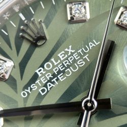 Đồng Hồ Rolex DateJust 126234 Replica Cao Cấp Mặt Xanh Họa Tiết Lá Cây Cọc Số Đá Xưởng VS 36mm (2)