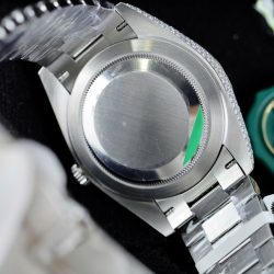 Đồng Hồ Rolex DateJust Cọc Số La Mã Replica 11 Đính Full Kim Cương Moissanite Hong Kong 41mm (2)