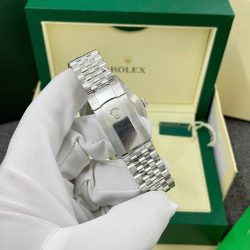 Đồng Hồ Rolex DateJust Replica 11 Mặt Bạc Viền Đính Kim Cương Moissnaite Xưởng Clean 41mm (2)