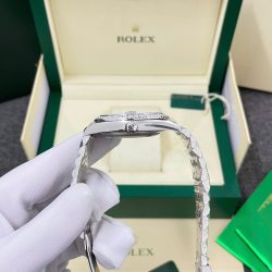 Đồng Hồ Rolex DateJust Replica 11 Mặt Bạc Viền Đính Kim Cương Moissnaite Xưởng Clean 41mm (2)