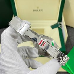 Đồng Hồ Rolex DateJust Replica 11 Mặt Đen Viền Đính Kim Cương Moissnaite Nhà Máy Clean 41mm (2)