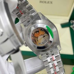 Đồng Hồ Rolex DateJust Replica 11 Mặt Xám Viền Đính Kim Cương Moissnaite Nhà Máy Clean 41mm (2)