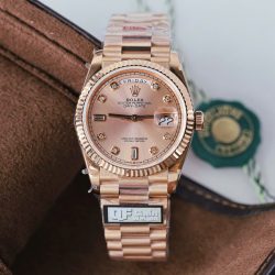 Đồng Hồ Rolex Day-Date 128235 Replica 11 Mạ Vàng Hồng Trọng Lượng 156 Gram Xưởng QF 36mm (2)