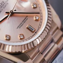 Đồng Hồ Rolex Day-Date 128235 Replica 11 Mạ Vàng Hồng Trọng Lượng 156 Gram Xưởng QF 36mm (2)