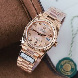 Đồng Hồ Rolex Day-Date 128235 Replica 11 Mạ Vàng Hồng Trọng Lượng 156 Gram Xưởng QF 36mm (2)