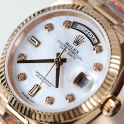 Đồng Hồ Rolex Day-Date 128235 Replica 11 Mặt MOP Trọng Lượng 156gram Nhà Máy QF 36mm (2)