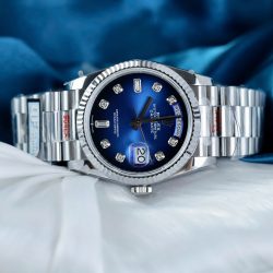 Đồng Hồ Rolex Day-Date 128239 Replica 11 Mặt Xanh Ombre Trọng Lượng ~157 Gram Xưởng QF 36mm (1)