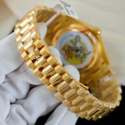 Đồng Hồ Rolex Day-Date 128348 Chế Tác Mặt Xanh Lá Cây Ombre Bọc Vàng 18K Viền Đính Moissanite 36mm (2)