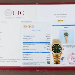 Đồng Hồ Rolex Day-Date 128348 Chế Tác Mặt Xanh Lá Cây Ombre Bọc Vàng 18K Viền Đính Moissanite 36mm (2)