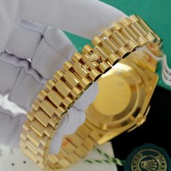 Đồng Hồ Rolex Day-Date Replica 11 Mặt Đen Họa Tiết Ô Vuông Bọc Vàng 18K Xưởng GM 40mm (2)