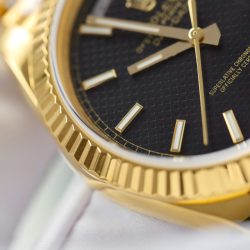Đồng Hồ Rolex Day-Date Replica 11 Mặt Đen Họa Tiết Ô Vuông Bọc Vàng 18K Xưởng GM 40mm (2)