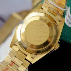 Đồng Hồ Rolex Day-Date Replica 11 Mặt Đen Họa Tiết Ô Vuông Bọc Vàng 18K Xưởng GM 40mm (2)