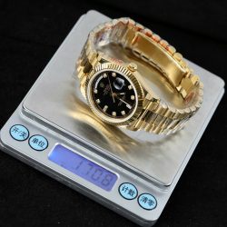 Đồng Hồ Rolex Day-Date Replica Cao Cấp Mặt Đen Cọc Số Đính Đá Xưởng GM 40mm (2)