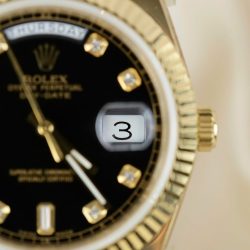 Đồng Hồ Rolex Day-Date Replica Cao Cấp Mặt Đen Cọc Số Đính Đá Xưởng GM 40mm (2)