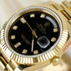 Đồng Hồ Rolex Day-Date Replica Cao Cấp Mặt Đen Cọc Số Đính Đá Xưởng GM 40mm (2)