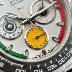 Đồng Hồ Rolex Daytona DiW Ferrari Replica 11 Vỏ Carbon Trắng Siêu Nhẹ 40mm (2)