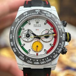 Đồng Hồ Rolex Daytona DiW Ferrari Replica 11 Vỏ Carbon Trắng Siêu Nhẹ 40mm (2)