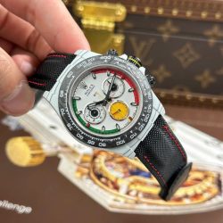 Đồng Hồ Rolex Daytona DiW Ferrari Replica 11 Vỏ Carbon Trắng Siêu Nhẹ 40mm (2)