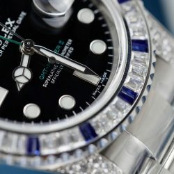Đồng Hồ Rolex GMT-MASTER II 116759SARU Replica 11 Đính Kim Cương Moissanite Nhà Máy Clean 40mm (2)
