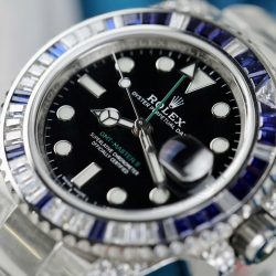 Đồng Hồ Rolex GMT-MASTER II 116759SARU Replica 11 Đính Kim Cương Moissanite Nhà Máy Clean 40mm (2)